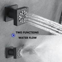 QSR STORE Jet Shower Switch 2 Functions Flow Waterfall High Pressure Massage Sprayer Chrome/Black/Gold/Grey System