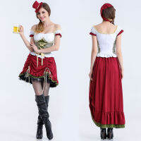 Oktoberfest เยอรมันฮาโลวีนยุโรปและอเมริกาแบบยาวและสั้น cosplay ชุดทำงานของบาร์