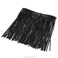 Womens High Waist Faux Leather Fringe Tassels Skirt Body Harness with Snap Buttons Halloween Party Punk Rock M02 21 Dropship