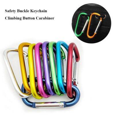 SR2N 1/5/10Pcs ของใหม่ อุปกรณ์ อลูมิเนียมหลากสี กีฬากลางแจ้ง Carabiner โลหะผสม ปุ่มปีนเขา พวงกุญแจหัวเข็มขัด ตะขอเดินป่าตั้งแคมป์