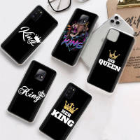 D-108 King Queen อ่อนนุ่ม เคสโทรศัพท์ หรับ Samsung A34 M52 A04 M30S A23 M23 M53 M21 A54 M30 A40S A9 A14 A04S M33 Plus โปร่งใส ปก