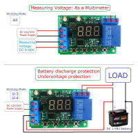 ตัดอัตโนมัติ DC 0-60โวลต์ชาร์จแบตเตอรี่ Discharger ควบคุม Undervoltage Overvoltage คณะกรรมการป้องกันสำหรับ UPS Diy 18650ตะกั่วกรด