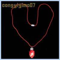 CONGYIYIMO07 สีแดงเเดง จี้ฟองอากาศแสงสีแดง พลาสติกสำหรับตกแต่ง อุปกรณ์ประกอบฉากปาร์ตี้ สร้อยคอเรืองแสง แฟชั่นสำหรับผู้หญิง เชือกสร้อยคอ เด็กๆเด็กๆ