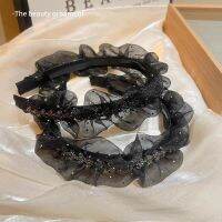 ฤดูร้อนใหม่สีดำตาข่ายใบไม้รัก Rhinestone จีบที่คาดผมคุณภาพสูงเพื่อส่งเสริมที่คาดผมสไตล์น้ำหอมขนาดเล็กที่เข้ากันได้ทั้งหมด .