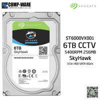 Seagate 6TB SkyHawk Surveillance 5400RPM SATA 6Gb/s 256MB Cache 3.5-Inch Internal Drive ST6000VX001 - 3Y Warranty