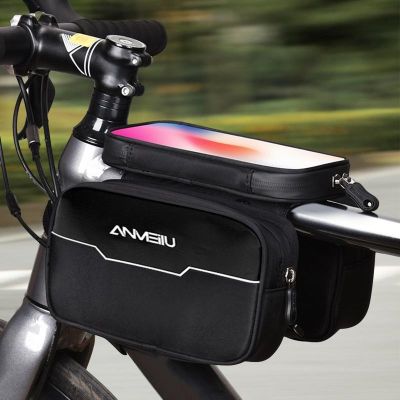 ❦㍿☁ Bike Bags Frame Waterproof Top Tube Pouch Cycling Accessories TPU Touch Screen Rain Cover Large Capacity Pack Suitable 6.8in