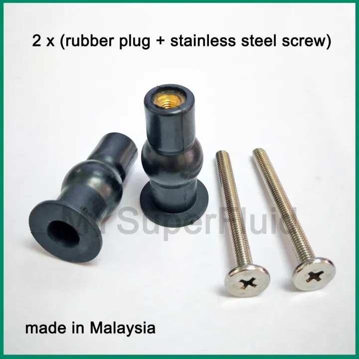 Toilet Seat TOP FIX Seat Hinge Hole Fixings Rubber Expansion Bolt