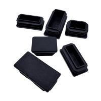 Black Plastic Steel Rectangular pipe plug Furniture Leg plug Anti Slip Feet Protector Pad Plastic square tube cap plug Pipe Fittings Accessories