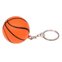 Orange Basketball Shape Decor Charm Key Chain Split Keyring