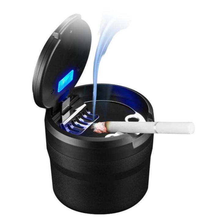 ที่เขี่ยสำหรับรถ-cool-ashtrays-สำหรับรถที่เขี่ยพร้อมฝาปิดที่เขี่ยแบบพกพาพร้อมไฟ-led-ถังขยะรถยนต์ขนาดเล็กสำหรับเดินทางกลางแจ้ง