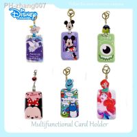 Disney Stitch Card Holder Kawaii Mickey Hanging Neck Retractable Card Case ID Card Restaurant Card Student Meal Card Keychain