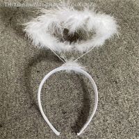 【LZ】♗卐✉  Angel Halo Headband Feather Angel Headband Performances Festa Festival de Natal Cosplay Favor Outfit Preto e Branco