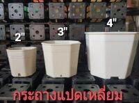 กระถาง8เหลี่ยม ขนาด3นิ้ว สีขาว ใชัเพาะปลูก เพาะชำ ต้นไม้ แคคตัส