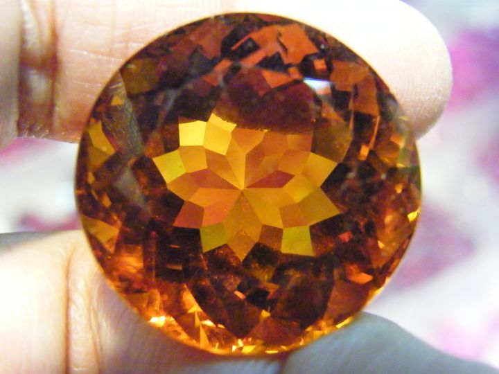 yellow-quartz-เหลี่ยมชั้น-รูปทรงกลม-หนักรวม-66-กะรัต-carats-1-เม็ด-สังเคราะห์-synthetic-cushion-cut-quartz-citzine-26x26-mm-มิลลิเมตร
