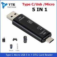 YIGETOHDE TYPE C ไมโคร USB 5 In 1 OTG เครื่องอ่านการ์ดแฟลชไดร์ฟความเร็วสูง USB 2.0อเนกประสงค์ OTG Tf/ แผงขยายสัญญาณโทรศัพท์คอมพิวเตอร์