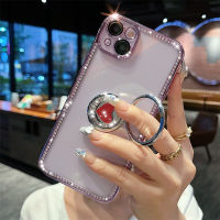 （HOT) เหมาะสำหรับแอปเปิ้ล 14Promax เคสมือถือรุ่นใหม่ใสบางเฉียบพร้อมขาตั้งเคสมาพร้อมกับฟิล์มเลนส์หุ้มทั้งเครื่อง