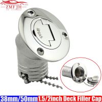 NEW 45 Degree 316 Stainless Steel Deck Filler Key Cap GAS DIESEL FUEL WASTE WATER 38mm 50mm Deck Filler Caps for Marine Boat Accessories