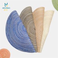 【DT】hot！ Stain Resistant Placemats Dining Table Washable Europe Insulation Houseware Round Woven Tableware