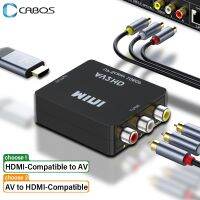 1080P Mini Converter AV to HDMI-Compatible Adapter HDMI-Compatible to AV RCA Audio Sync Converter for Computer Laptop TV Monitor