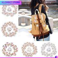 KLOMKZ 10PCS ตัดเย็บเสื้อผ้า รูปดอกไม้ คริสตัล คลิปหนีบหมวก ปุ่ม Rhinestone กระดุมมุก กิ๊บติดผมไข่มุก