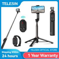 Teleerin 1.3M Vlog Selfie Stick ขาตั้งสามขาสำหรับกล้อง Go Pro Hero Insta 360 DJI กล้องแอคชั่นแคมเมราสำหรับสมาร์ทโฟนที่มีรีโมทบลูทูธไร้สาย