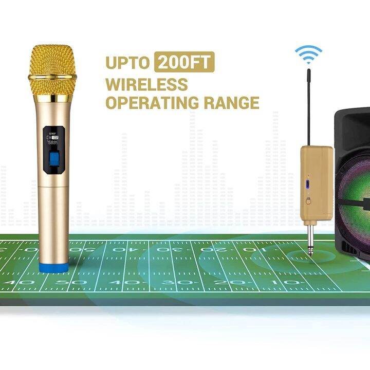 heikuding-ไมโครโฟนไร้สาย-uhf-ระบบไมค์ไร้สายแบบไดนามิกไร้สายคู่พร้อมตัวรับสัญญาณแบบชาร์จไฟได้สำหรับไมโครโฟน-dj-ร้องเพลงคาราโอเกะ