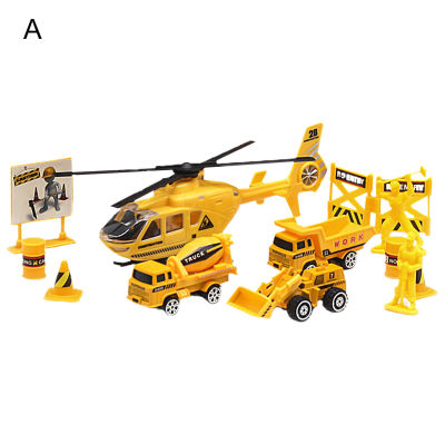 Childrenworld 12Pcs Engineering Fire Truck Military Police Vehicle Helicopter Kid Model Toy Ornament