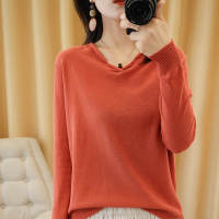 Tailor sheep new bottoming womens knitted sweater V-neck wild pullover long sleeve loose shirt