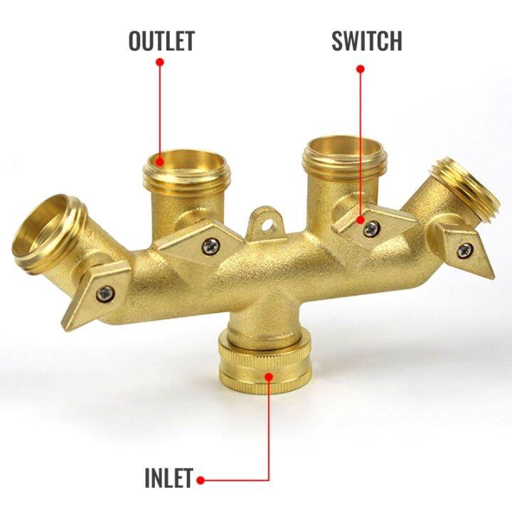 4วิธีสวนท่อ-s-plitter-อะแดปเตอร์3-4ก๊อกน้ำ-diverter-สำหรับวาล์วทองเหลืองสวนท่อหัวจุกอะแดปเตอร์ปรับการไหล-contr