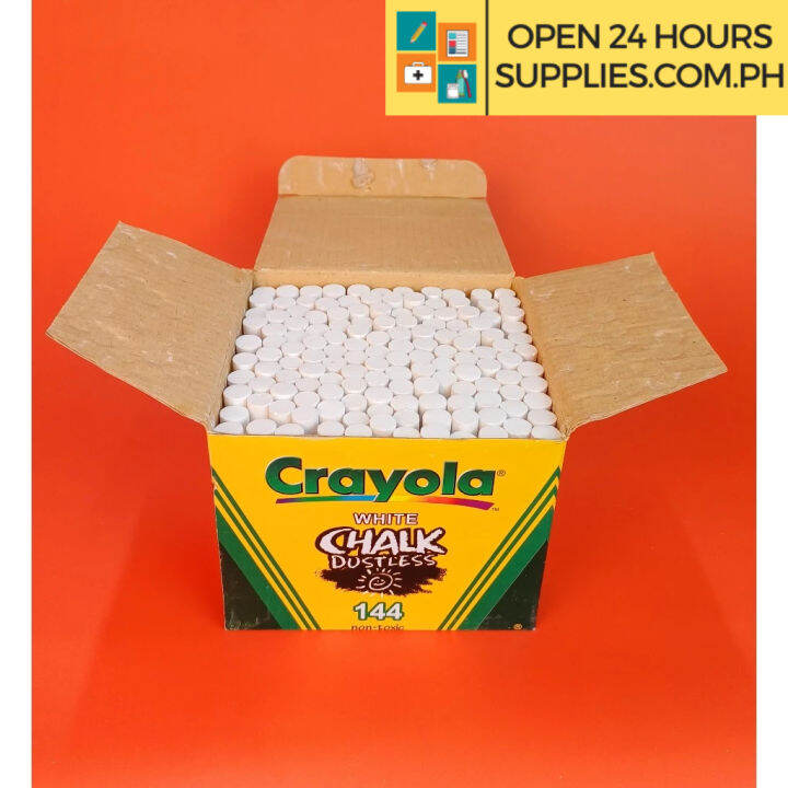 Chalk (Crayola) Dustless Chalk 144 Sticks nontoxic chalk box for