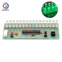 เครื่องขยายสัญญาณตัวชี้วัดระดับ Vu เมตรบอร์ดสองช่อง16 Led Mcu ปรับได้รูปแบบการแสดงผล Led สีเขียว