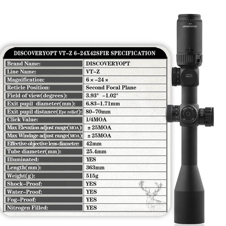 discovery-vt-z-6-24x42sfir-ของแท้ใหม่เอี่ยม-2023รุ่นใหม่-สายตาโลหะซูมซูมสายตา-hd-ป้องกันการกระแทกข้ามนก-finder-aaa-คุณภาพ-metal-sights-hd-zoom-anti-shock-cross-bird-sight