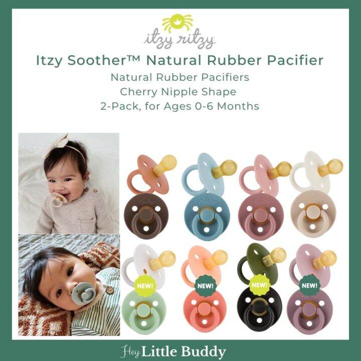 Itzy Ritzy Soother Natural Rubber Pacifiers for Ages 0 6 Months