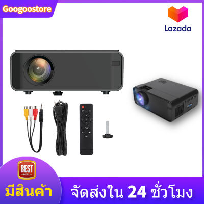 เก็บเงินปลายทาง【แนะนำอย่างยิ่ง】Googoostore  UHD 4K WiFi Bluetooth 1080P โปรเจ็คเตอร์ LED (480P สำหรับ Android รุ่น) สีดำ110-240V