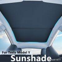 【hot】℗  Upgrade Split Sunshade Down Skylight Glass Roof Shading Buckle Shades Tesla Y Front Rear Sunroof Windshield