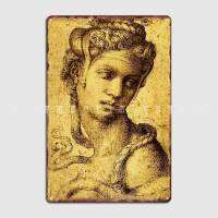 คลีโอพัตรา-Michelangelo Buonarroti โปสเตอร์เมทัลมีคราบสติ๊กเกอร์ตกแต่งผนังคลับภาพวาดตกแต่งบาร์ตกแต่งส่วนบุคคล0718โปสเตอร์ดีบุก