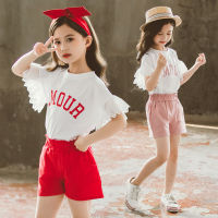 Baby Girls Clothing Sets Outfits Kids Clothes Short Sleeve T-shirt + Pants 2pcs Set For Girl Teen 3 4 5 6 7 8 9 10 11 12 Years