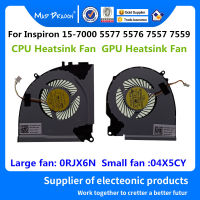 ใหม่ Original RJX6N 4X5CY 0RJX6N 04X5CY สำหรับ Inspiron 15 7000 5576 5577 7557 7559แล็ปท็อปฮีทซิงค์พัดลมระบายความร้อน CPU พัดลม GPU พัดลม