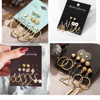 MAA-OE Fashion Metal Moon Letter Earrings Set For Women Girls Geometric Multiple styles 2019 New Earring Handmade Jewelry