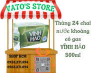 Thùng 24 chai nước khoáng có ga VĨNH HẢO 500ml Lốc 6 chai nước khoáng có