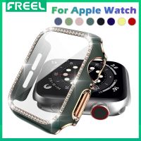 FREEL เคสเพชรสำหรับ Apple Watch,เคสสำหรับ I Watch ขนาด41มม. 45มม. 44มม. 40มม. อัลตร้า49มม. กระจกเทมเปอร์ปกป้องหน้าจอสำหรับสมาร์ทวอท์ชซีรีส์6 5 4กันชนเสริม