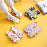 【hot seller】 Small clear girl flowers outside slippers indoor bathroom shower lovely soft bottom sandals women at home