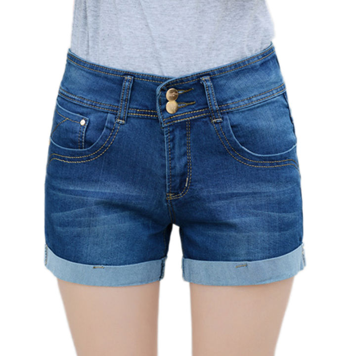 solid-เสื้อผ้าผู้หญิง-denim-สั้นกระเป๋าใหม่มาถึงฤดูร้อนกางเกงสั้น