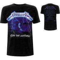 [คลังสินค้าพร้อม] Metallica เสื้อยืดวิ่งผ่านสายฟ้า100เมอร์ช