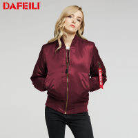 New Dafeili Ma-1 Winter Thickened Pythical Pilot Air Force Jacket Cotton Outer WomenS Loose Short Bf Wind