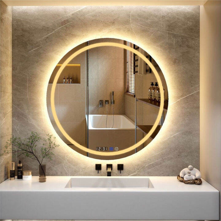 New bathroom led mirror round smart makeup mirror bathroom bedroom
