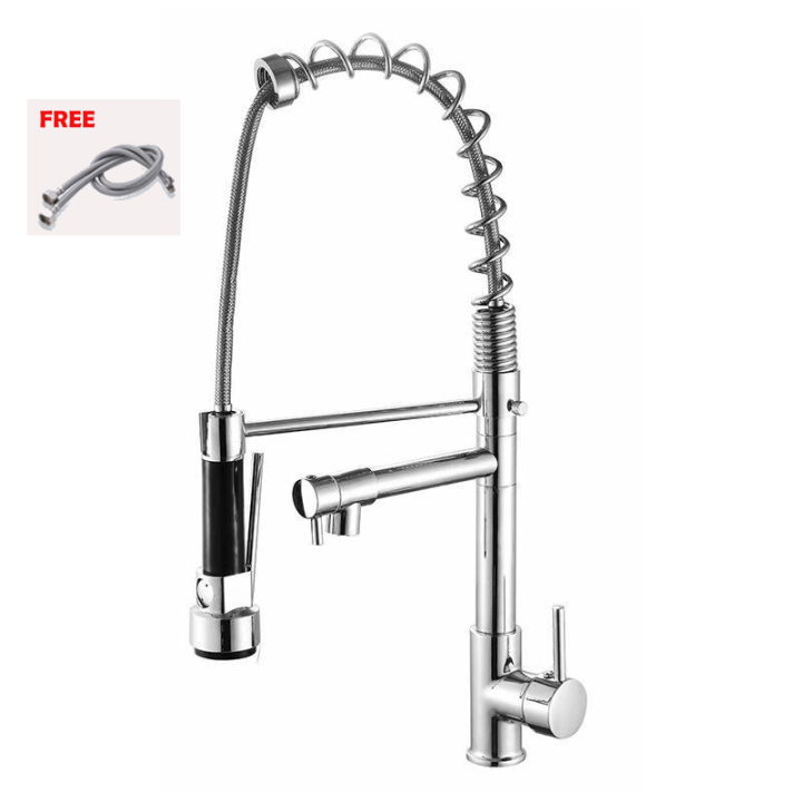 304 Stainless Steel Faucet Pull Out 2 in 1 360° Swivel Kitchen Faucet