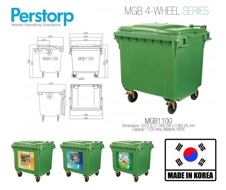 1100 Liter Mobile Garbage Bin