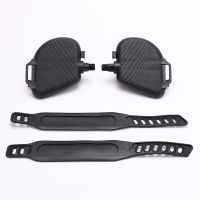 1 Pair Exercise Bike Pedal with Straps Fitness Cycling Parts Non Slip Indoor Road Bike Pedals Bicycle Parts Fitness accessories