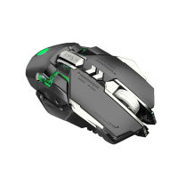 Mouse Komputer ปลั๊กแอนด์เพลย์ตามหลักสรีรศาสตร์ไฟ RGB เจ็ดปุ่มปรับ DPI สำหรับเล่นเกมตอบสนองรวดเร็วการเขียนโปรแกรมแบบมาโครอุปกรณ์คอมพิวเตอร์เมาส์กล